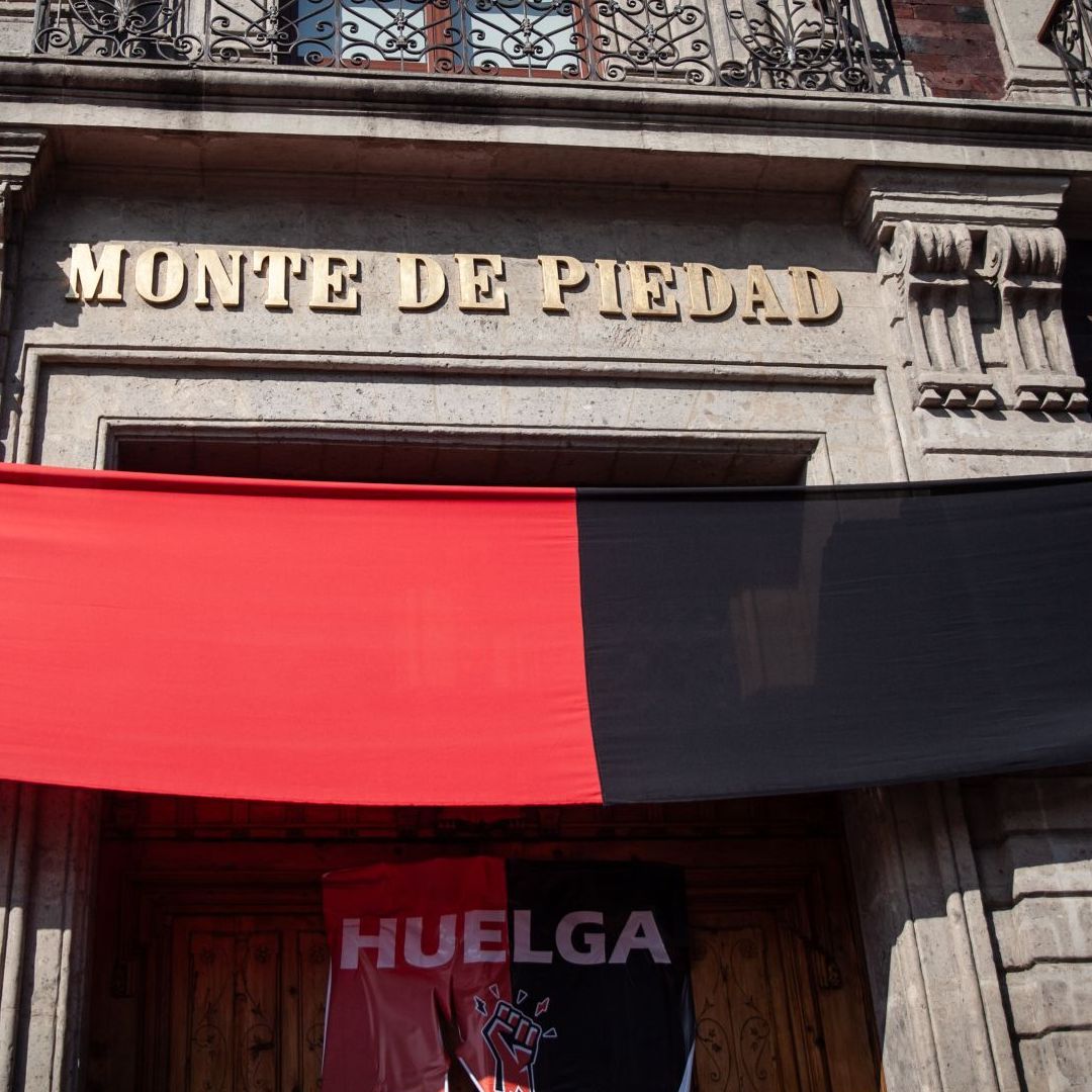Huelga en Monte de Piedad. Foto: Cuartoscuro